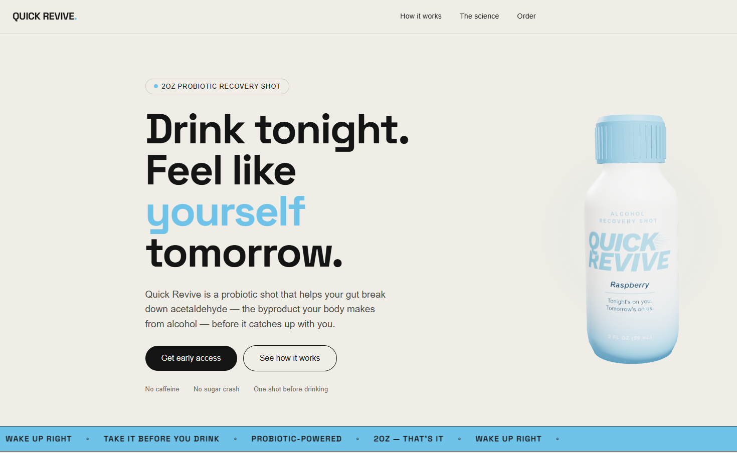 QuickRevive homepage